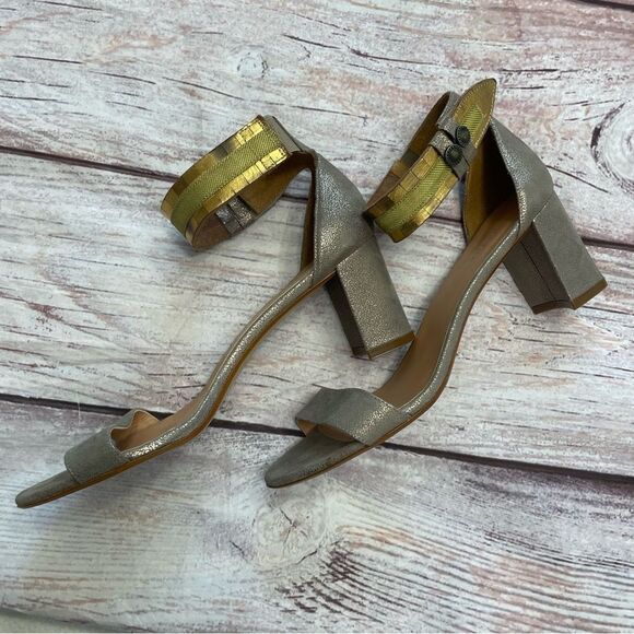 Sundance Twilight Zephyr Pewter Leather Suede Strappy Sandals Size 41 US 10 - Picture 4 of 11